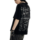 Oversized Goth-T-Shirt mit Grafikdruck