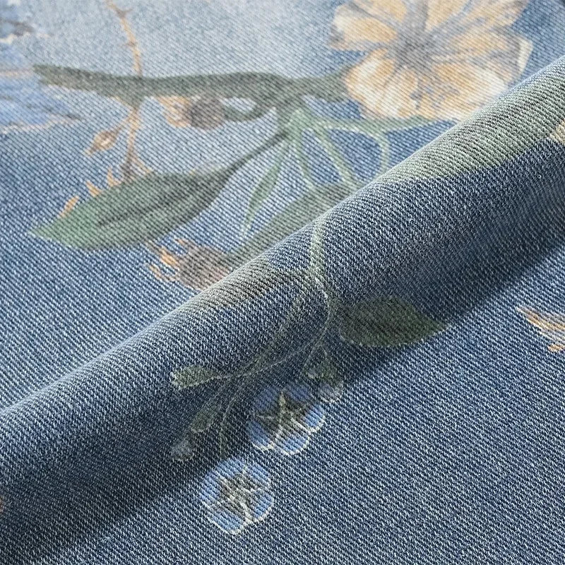 Autumn Floral Wide Leg Jeans