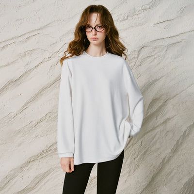 White Fleece Solid Color Top