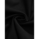 Solid Black Elastic Waist Baggy Pants