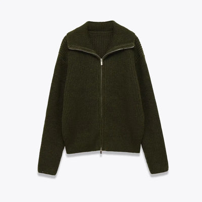 Minimal Winter Zip Up Cardigan