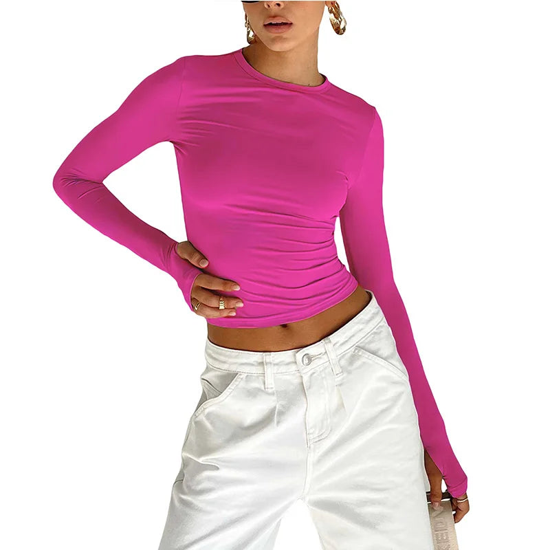 Y2K Long Sleeve Slim Women's Top