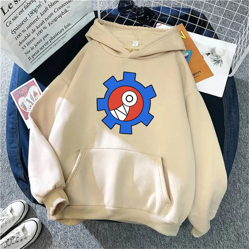 Vibrant Yellow Anime Skater Hoodie