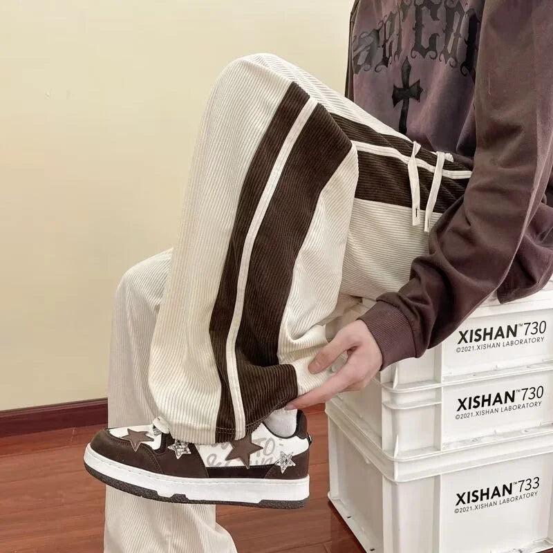 Comfy Lazy Boy Striped Corduroy Pants