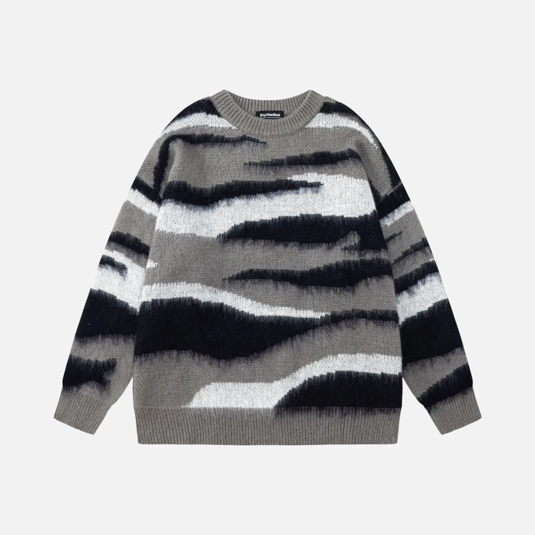 Zebra Pattern Cozy Sweater