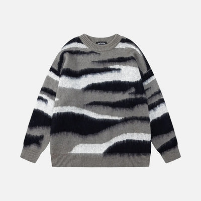 Zebra Pattern Cozy Sweater