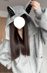 Sudadera extragrande con orejas de gato