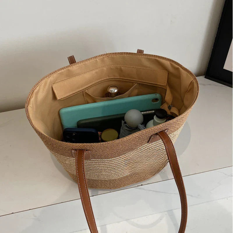 Large Basket Shape Shoulder Bag