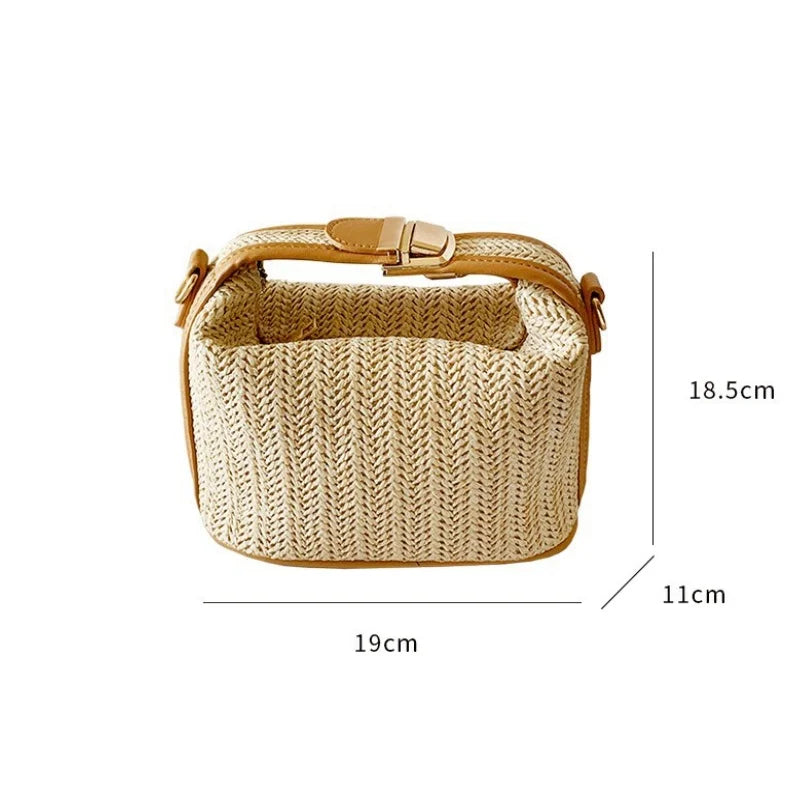 Fancy Bucket Woven Crossbody Bag