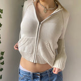 Vintage Y2k Knitted Zip-Up Hoodie