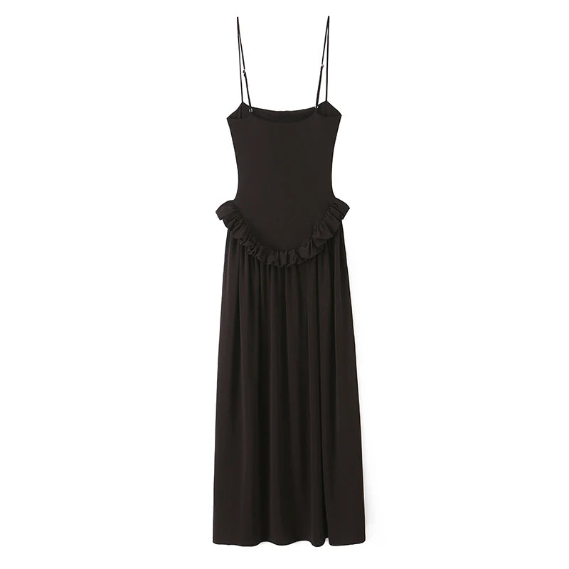 Elegant Dark Brown Maxi Dress