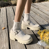 Zapatos Cyberpunk De Color Sólido Para Mujer