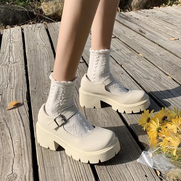 Zapatos Cyberpunk De Color Sólido Para Mujer