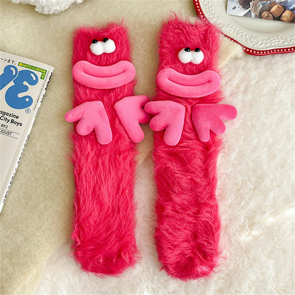 3D Funny Monster Cartoon Fuzzy Socks