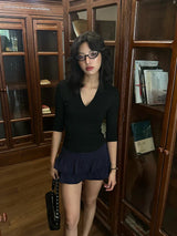 Y2K Corporate Girl Half Sleeves Blouse