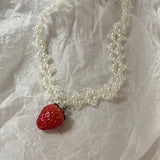 Couquette Sweet Strawberry Necklace