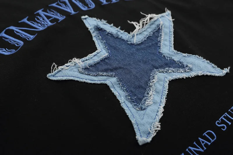 Hip Hop Five-Pointed Star Oversize T-Shirt