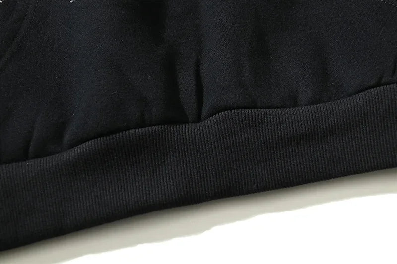 Fleece Revenge Skeleton Head Printed Hoodie