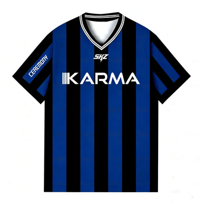 Karma Stripped Soccer T-shirt