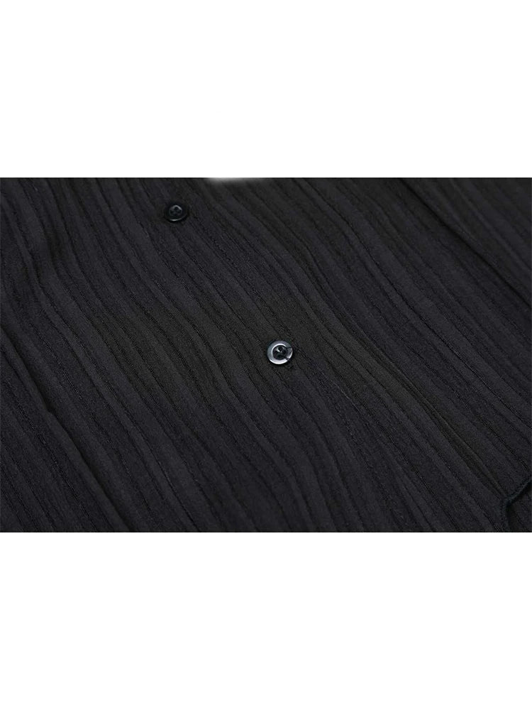 Women Shirt Vintage Black Long Sleeve Dark Blouse