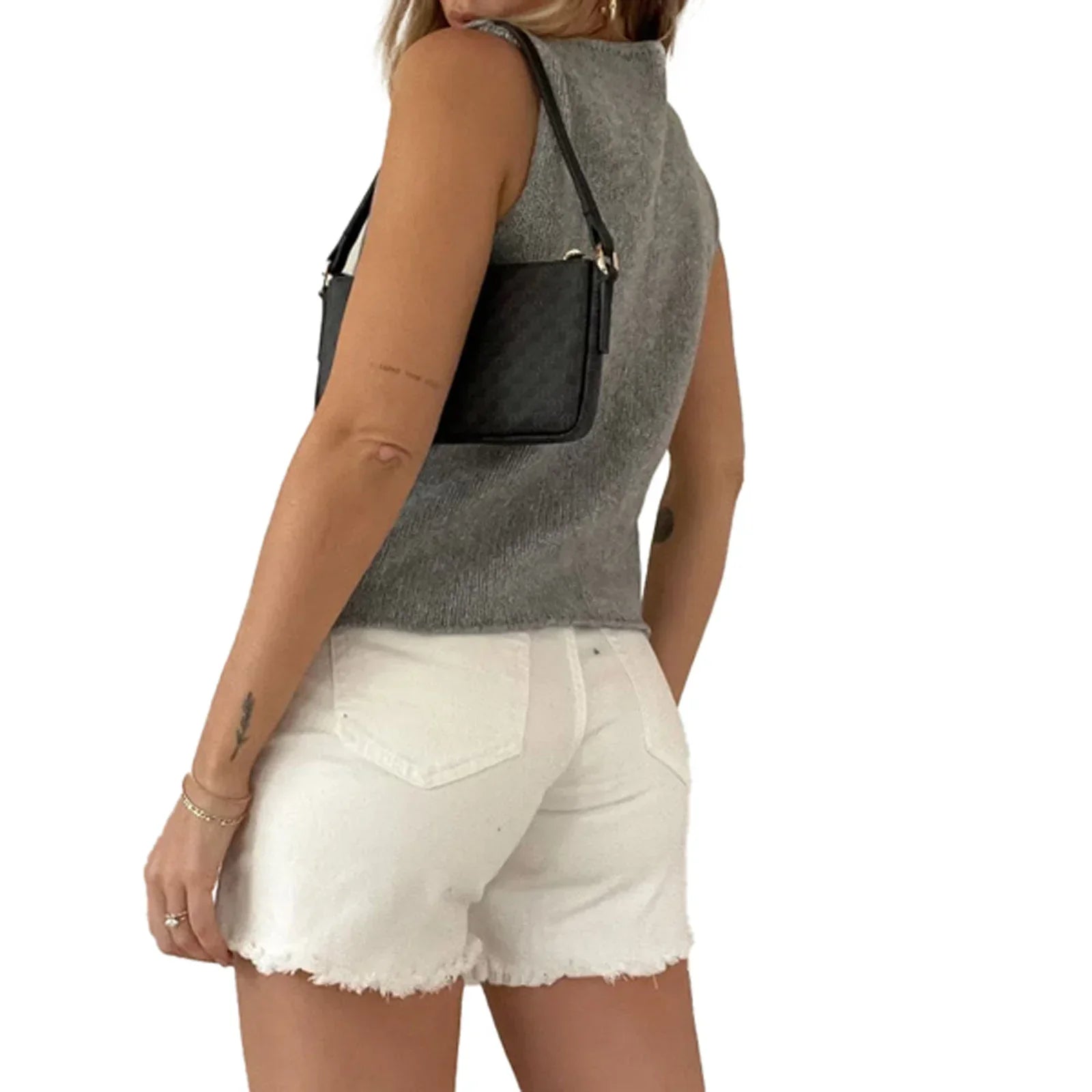 Y2K Tank Top Cardigans For Women Knitted Crochet