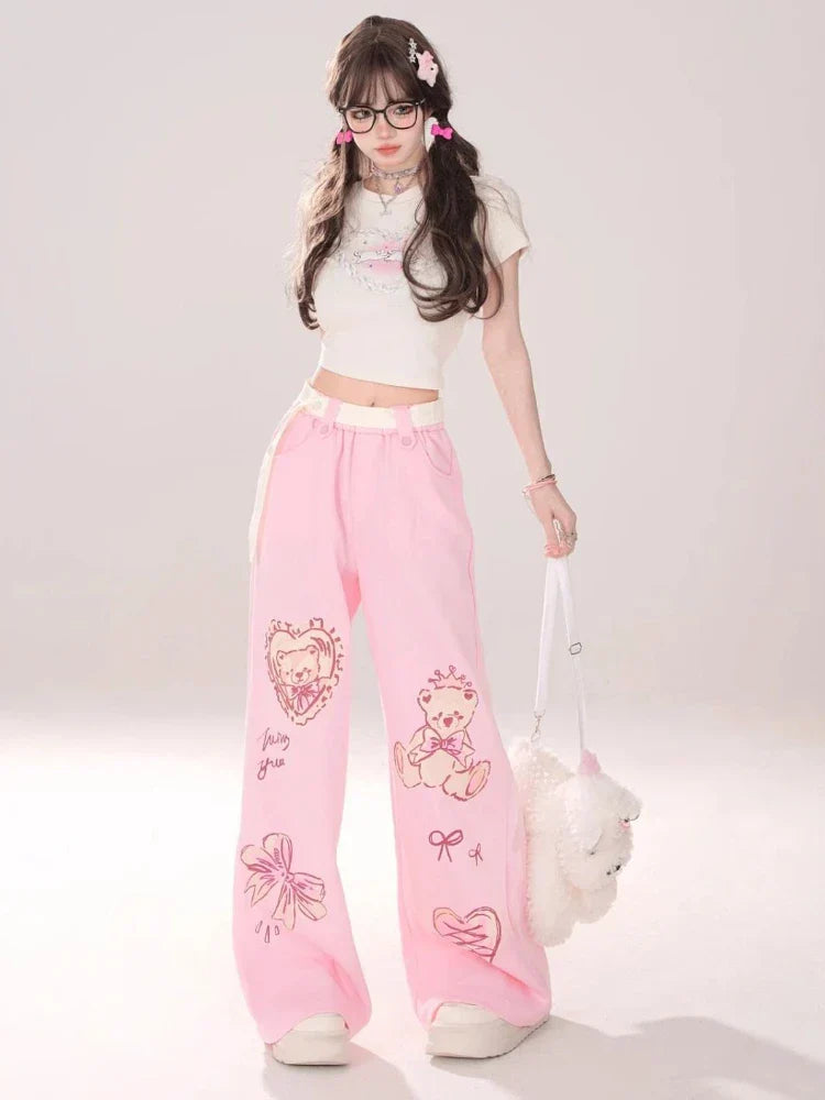 Barbie Core Wide Leg Pants