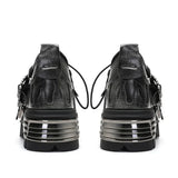 Platform Metal Buckle Ankle Platform Boots