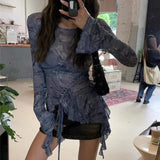 Grunge Vintage Hollow Out Blouses
