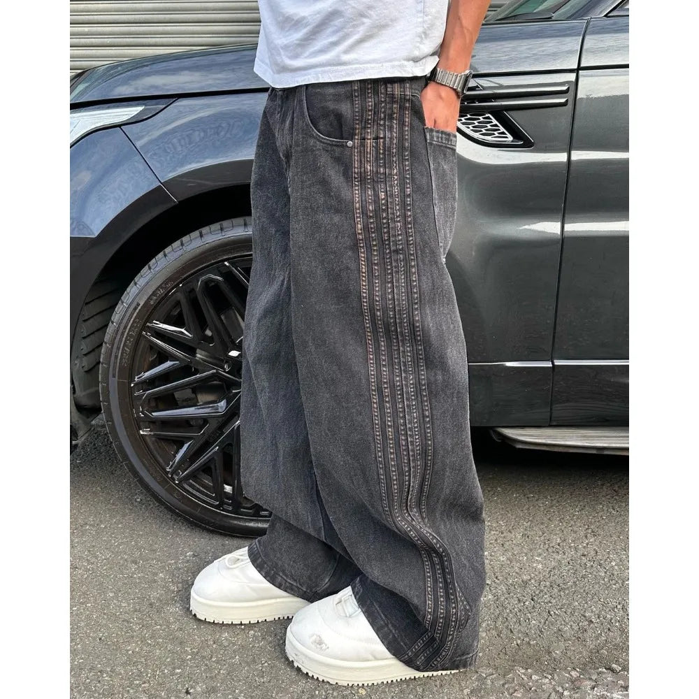 Black Vintage Embroidered Jeans