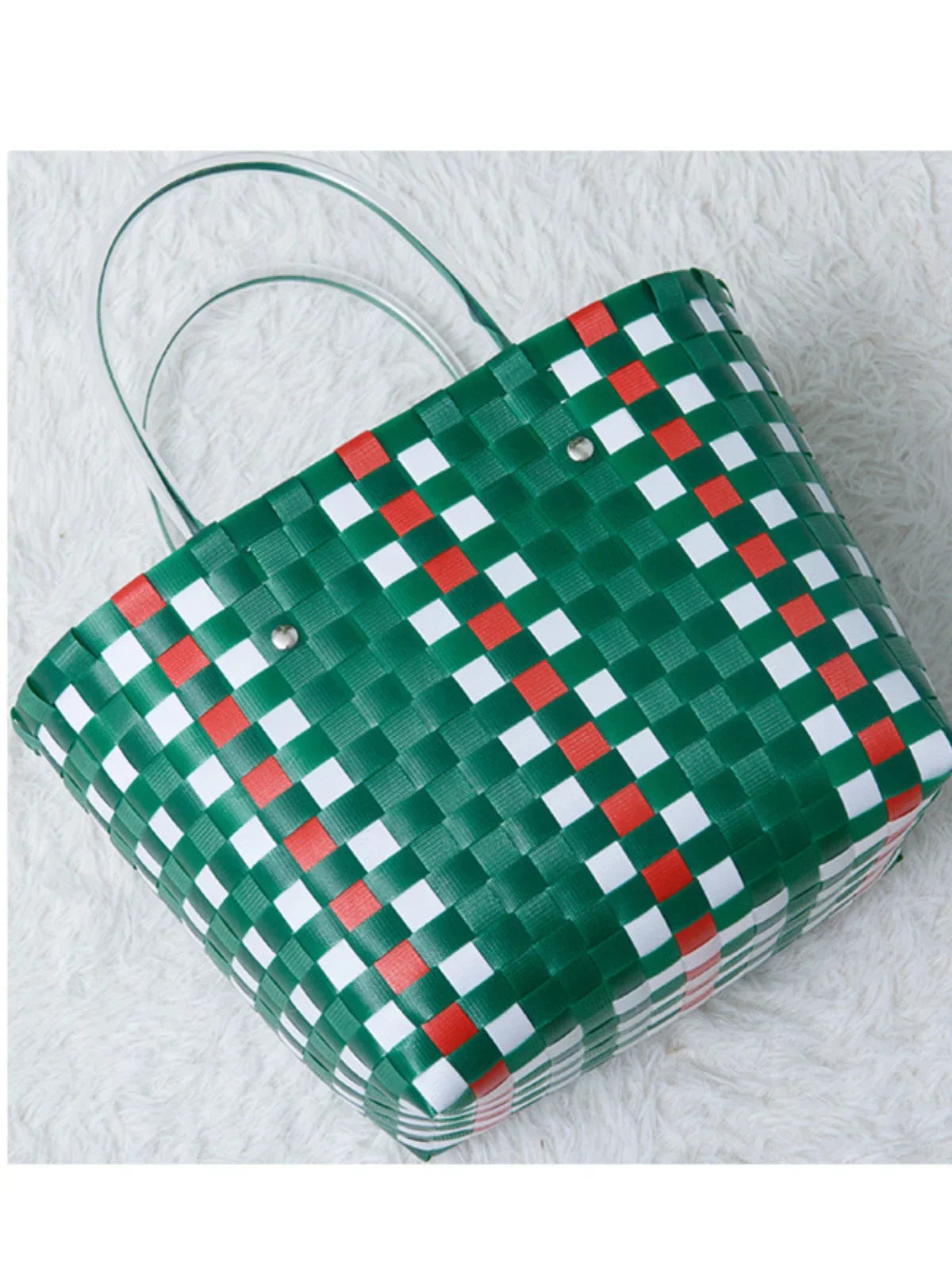 Plastic Handwoven Beach Handbag
