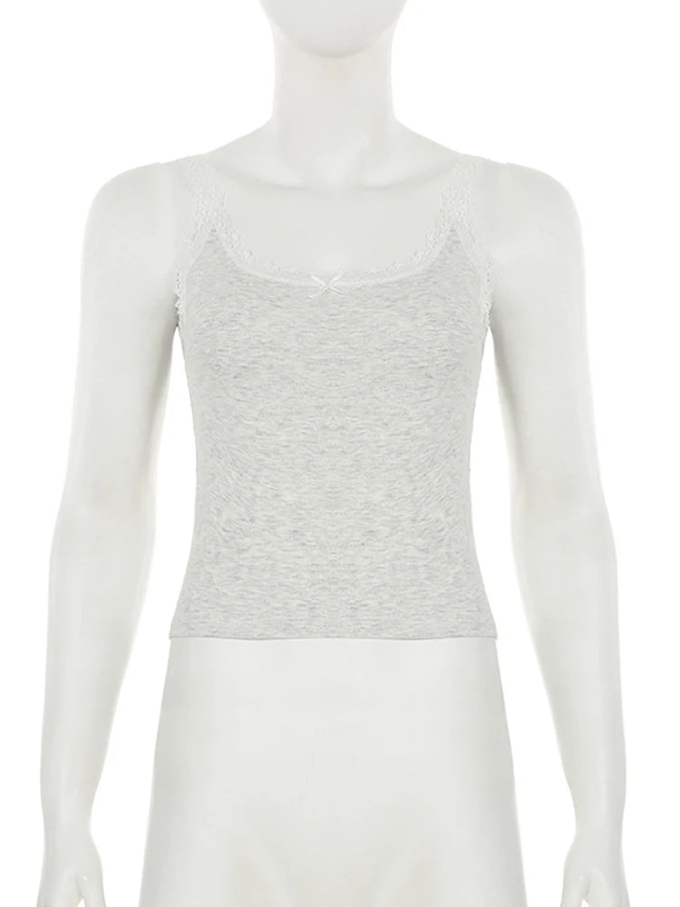 Skinny Patchwork Strap White Cropped Top