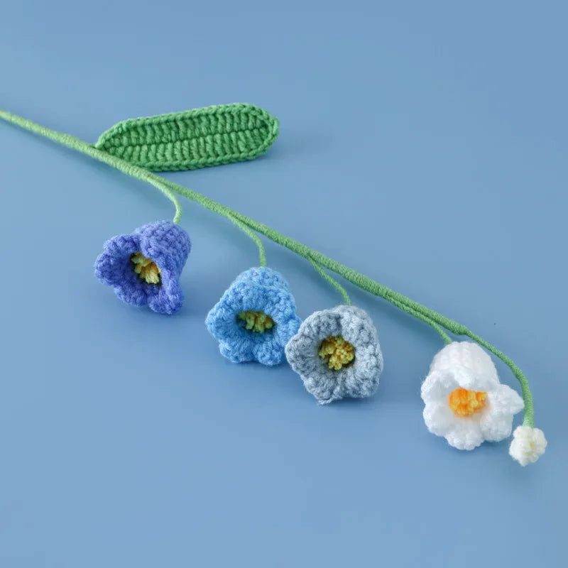 Bell Orchid Bouquet Kintted Crochet Flower