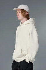 Einfacher Minimalistischer Fleece Hoodie in Uni-Farben