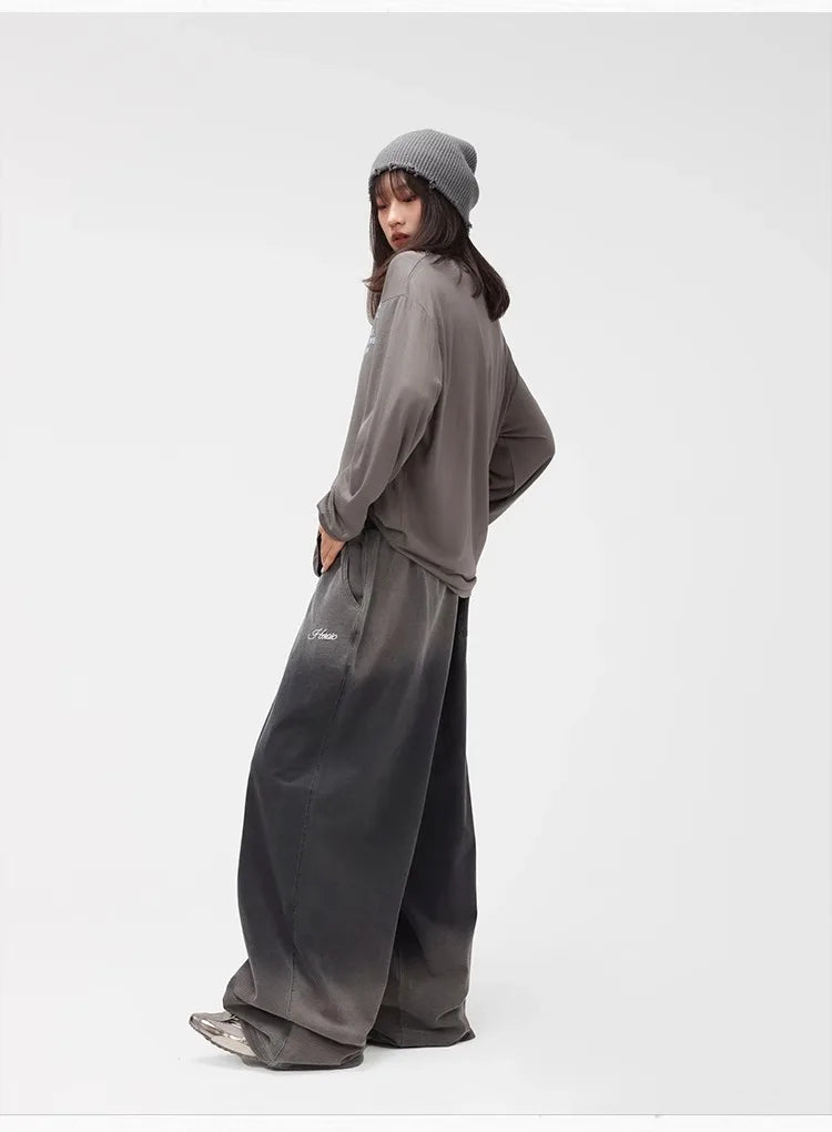 Sweatpants mit weitem Bein und Farbverlauf