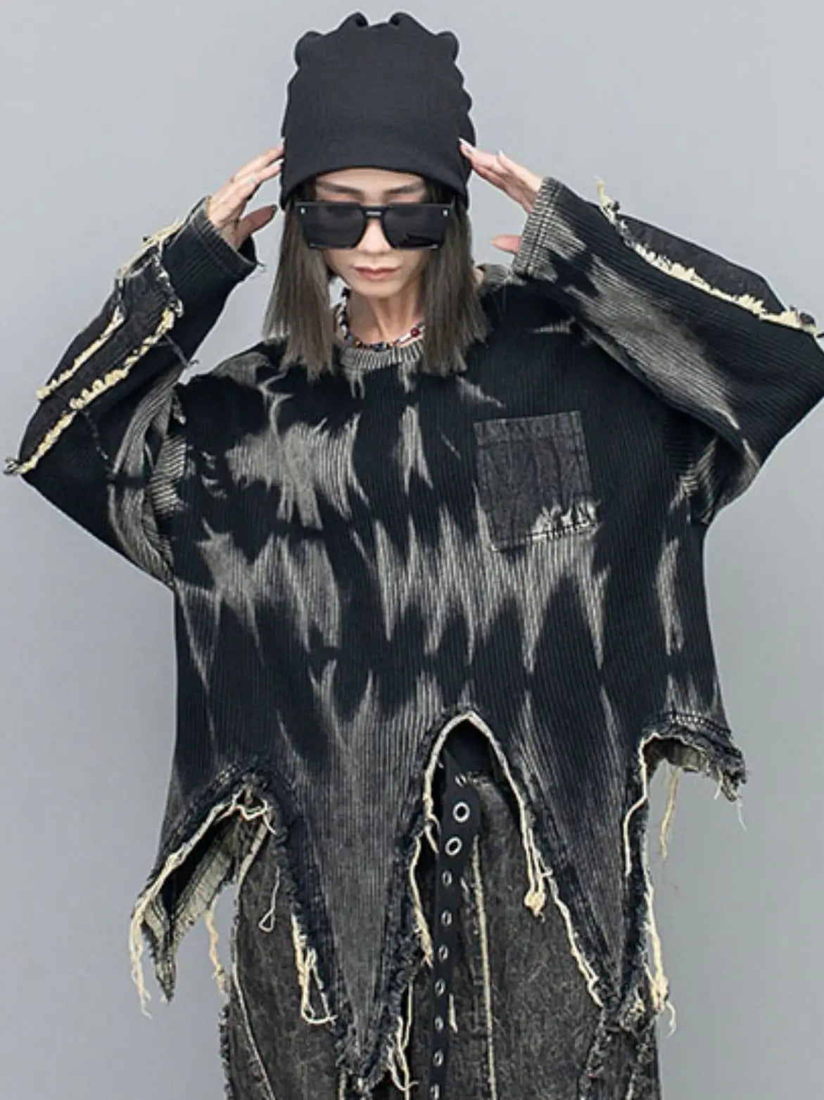 Langarm Ripped Grunge Pullover