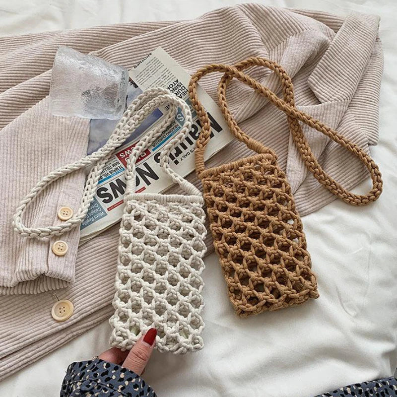 Handmade Crochet Small Cross Phone Bag