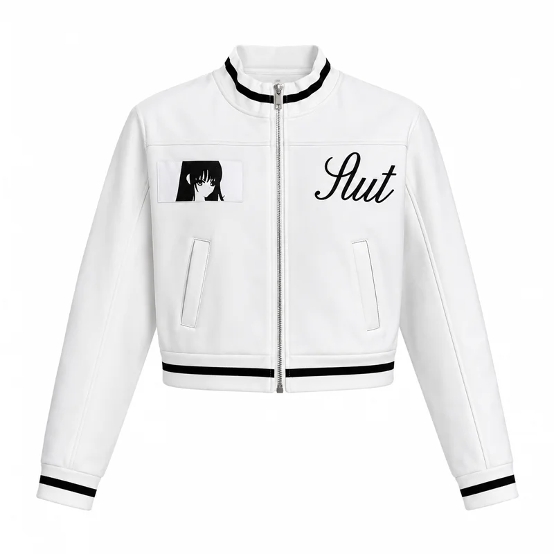 Y2K Striped Trim Track Jacket