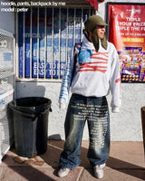 Vintage Metro Quotes Wide-leg Jeans