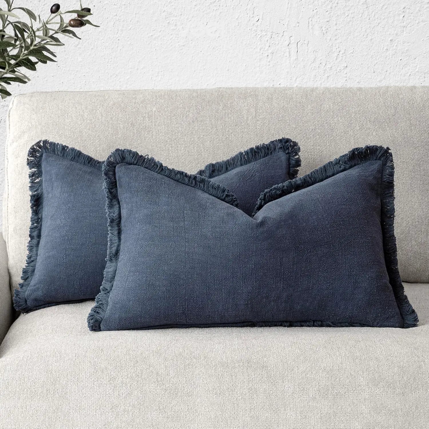 Decorative Linen Fringe Pillow Covers