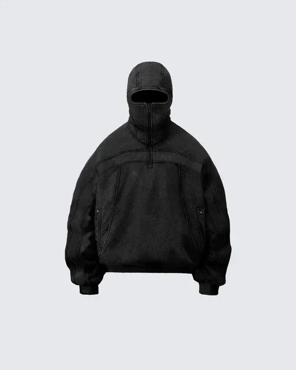 Classic Washed Gray Balaclava Ninja Sweetshirt