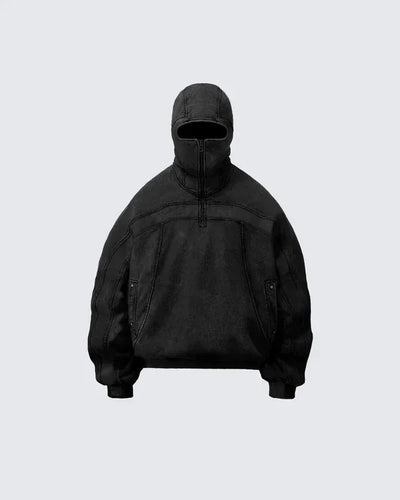 Classic Washed Gray Balaclava Ninja Sweetshirt