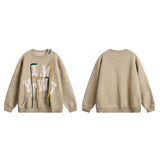 Oversize Alphabet Embroidery Knitted Sweater