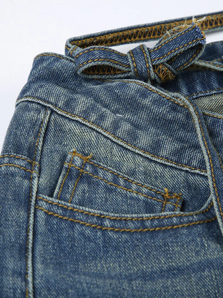 Baddie Cut Out Low Rise Jeans