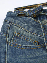 Baddie Cut Out Low Rise Jeans