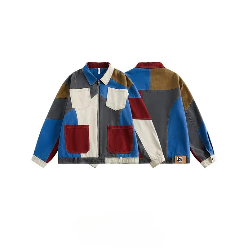 Color Blocks Denim Jacket