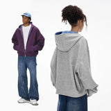 Reversible Inner Plaid Zip-up Hoodie