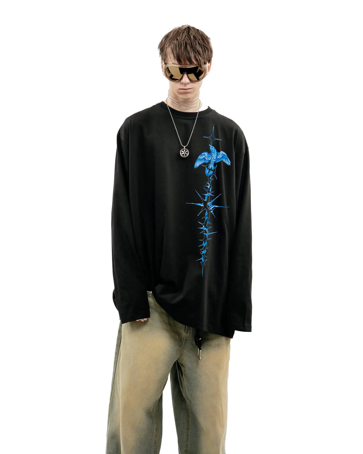 Caught Bird Print Sweatshirt