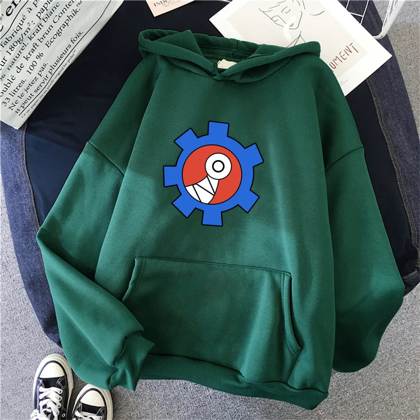 Vibrant Yellow Anime Skater Hoodie