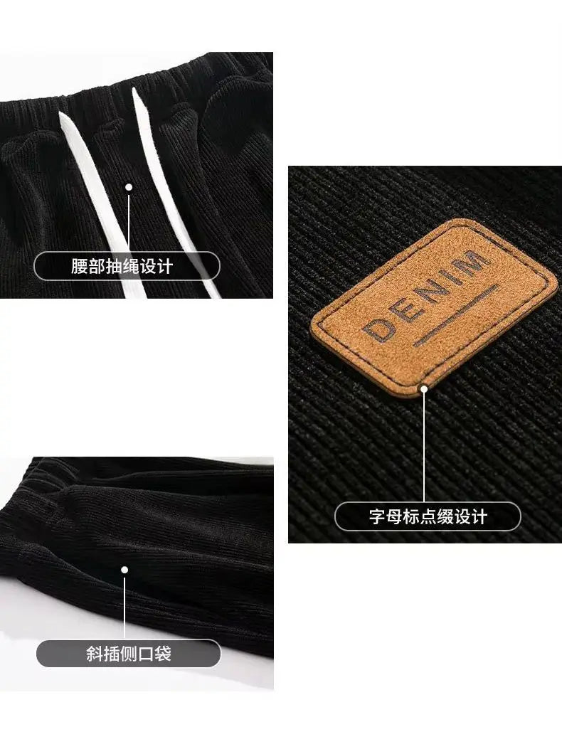 Straight Leg Korean Style Corduroy Pants