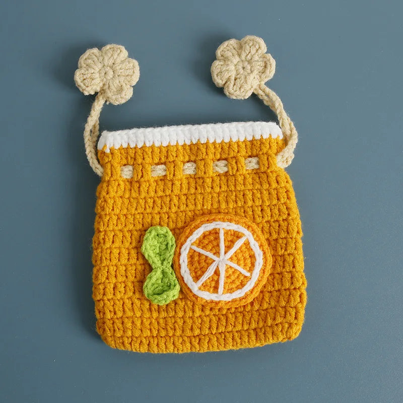 Kawaii Fruit Crochet Coin Wallet Mini Handwoven Bag